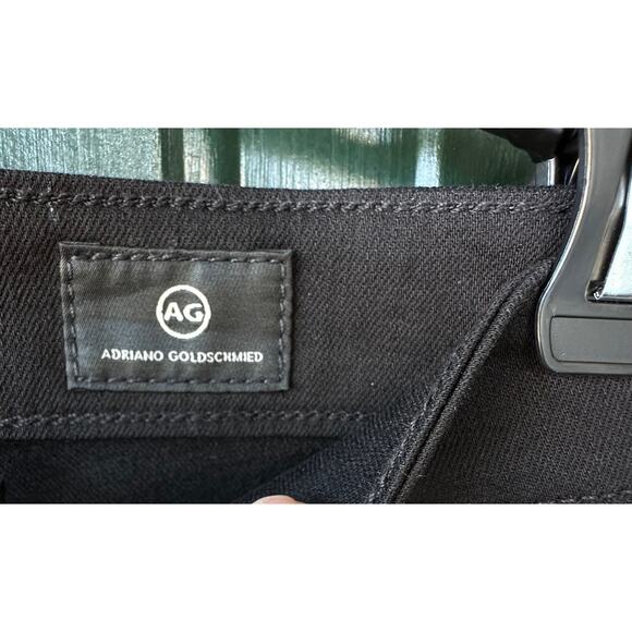 NWOT AG Adriano Goldschmied Leatherette Front/Denim Back Jeggings Size 27 Black - Picture 3 of 7